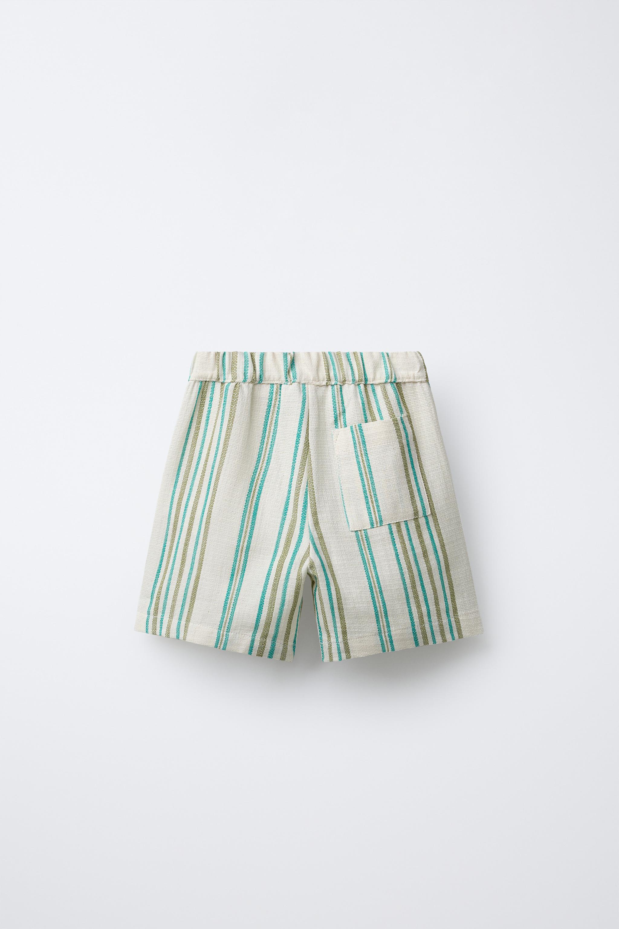 SHORT À RAYURES TEXTURÉ